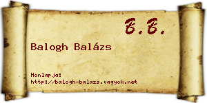 Balogh Balázs névjegykártya