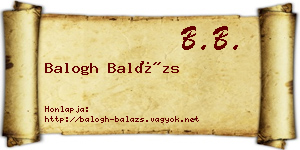 Balogh Balázs névjegykártya